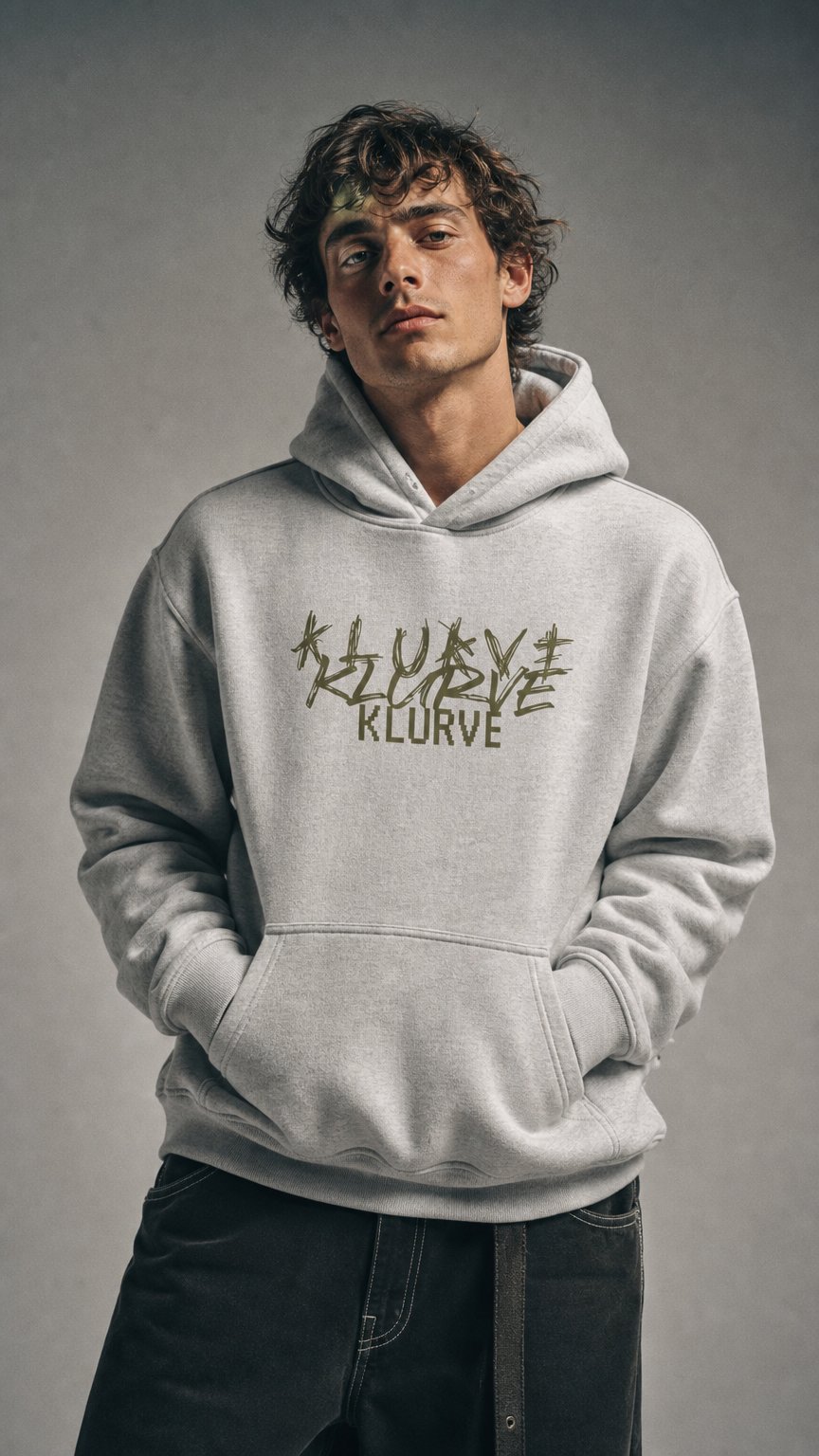 AI product shot of Klurve Oversized Fleeced Hoodie