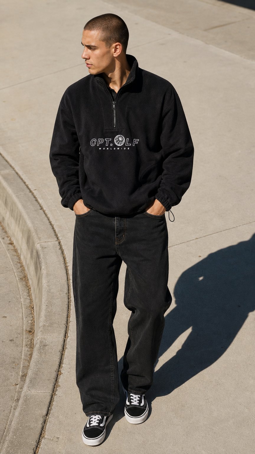 AI product shot of CPT. OLF WORLDWIDE 1/4 ZIP FLEECE