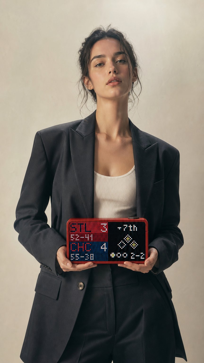 AI product shot of Marquee — the retro smart display