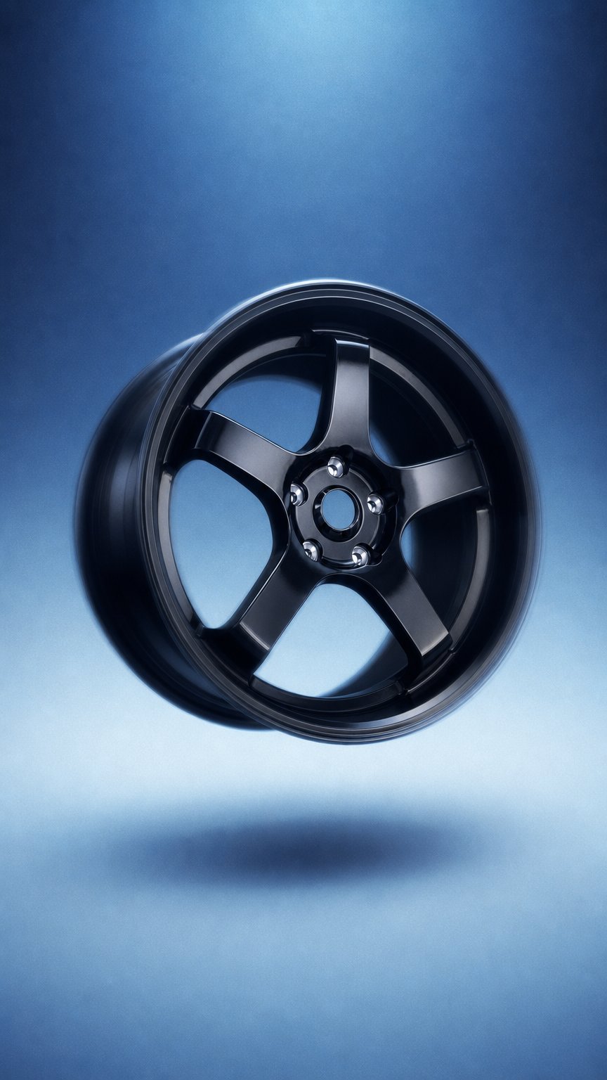 AI product shot of Five Spoke Flow Forming Aluminum Alloy Wheels