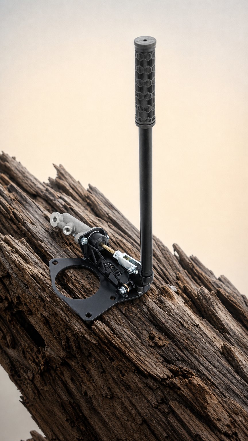 AI product shot of CNC71 Hidden hydraulic handbrake BMW E46