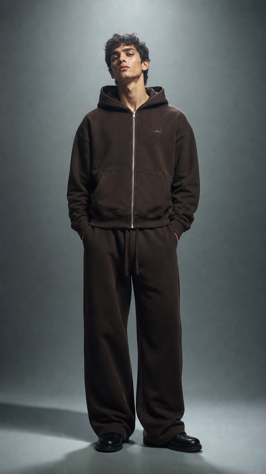 AI product shot of leafs Zip-Up Boxy Hoodie
