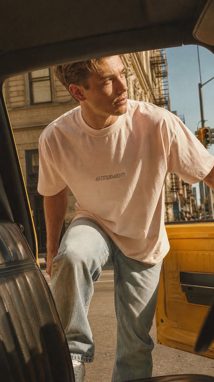 AI product shot of Icon T-Shirt Peach