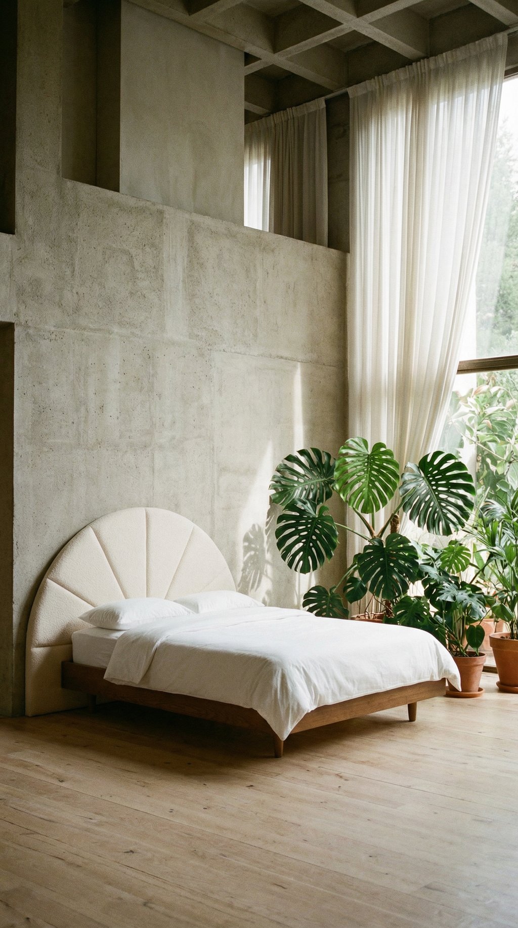 AI product shot of Almelo Twin Headboard - Ivory Wool Bouclé