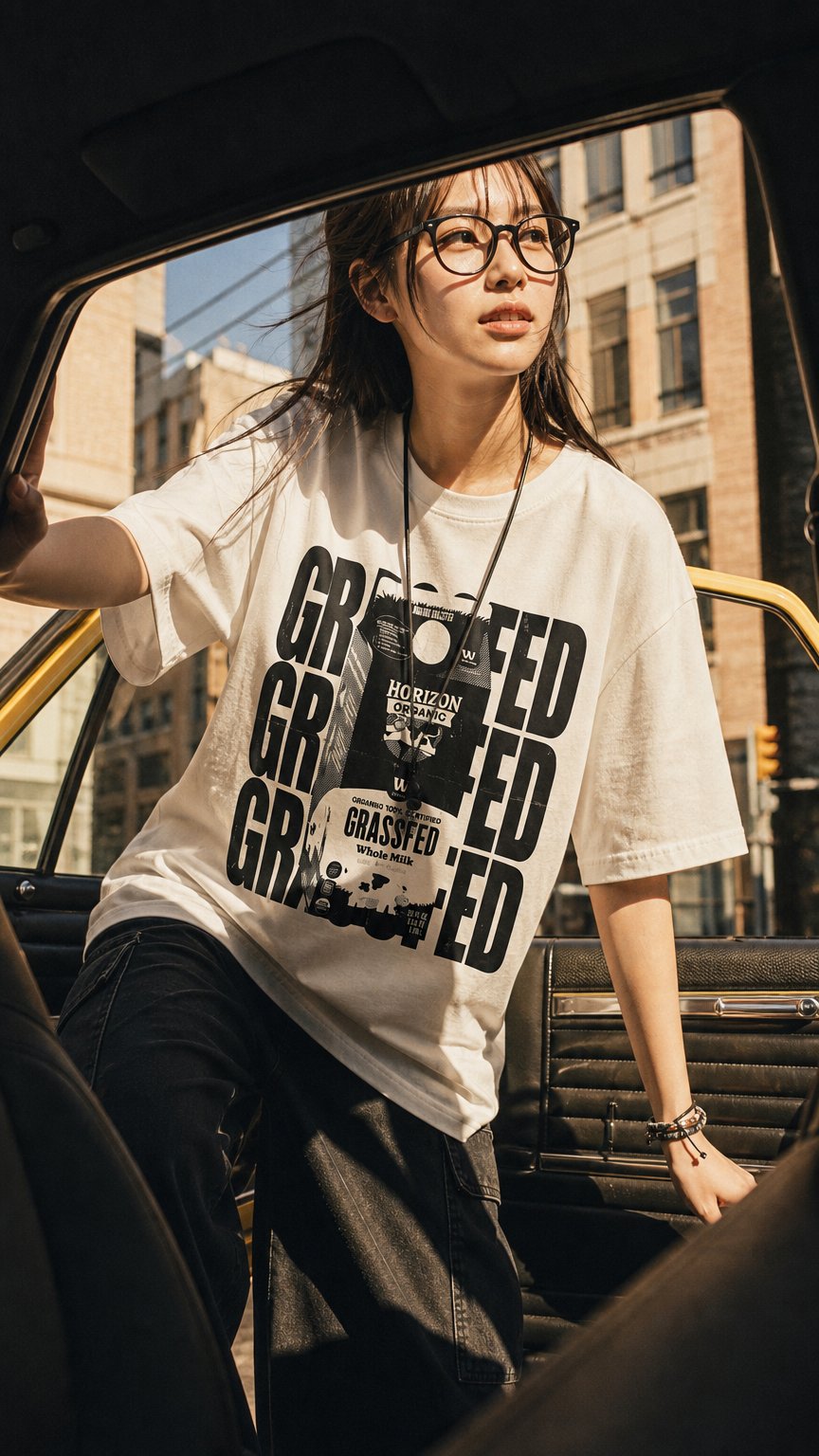 AI product shot of Mily Girl 超營養牛奶短袖上衣
