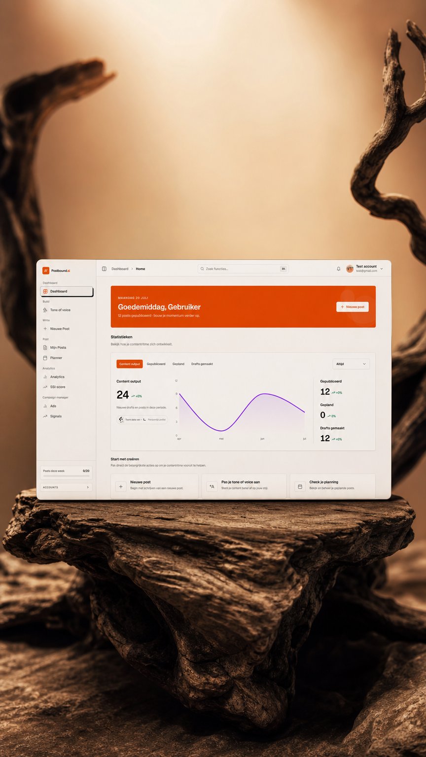 AI product shot of Postbound.ai