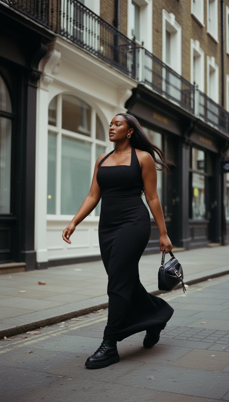 AI product shot of Halter Maxi Dress