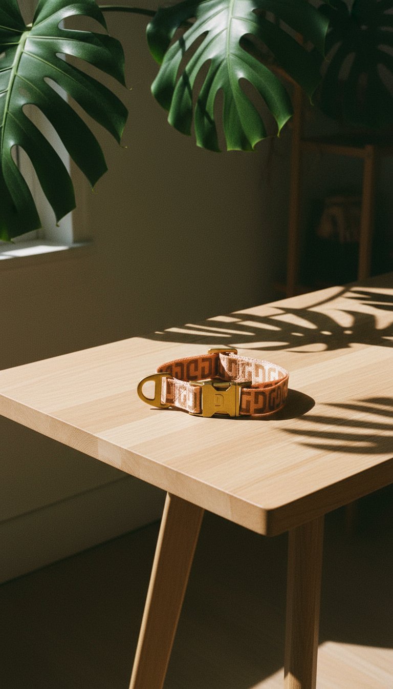 AI product shot of DG dog collar