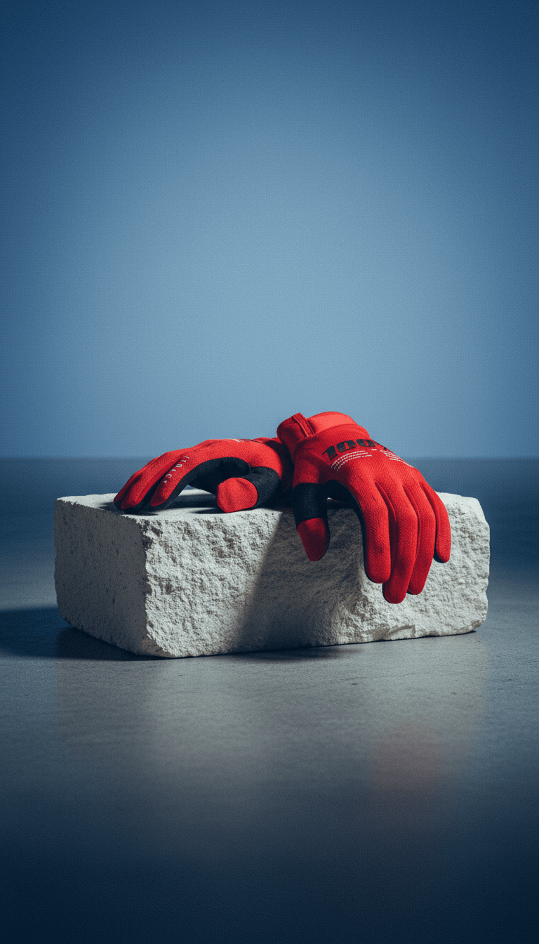 AI product shot of 100% iTrack MX Gloves - Red | Lightweight Motocross Gloves