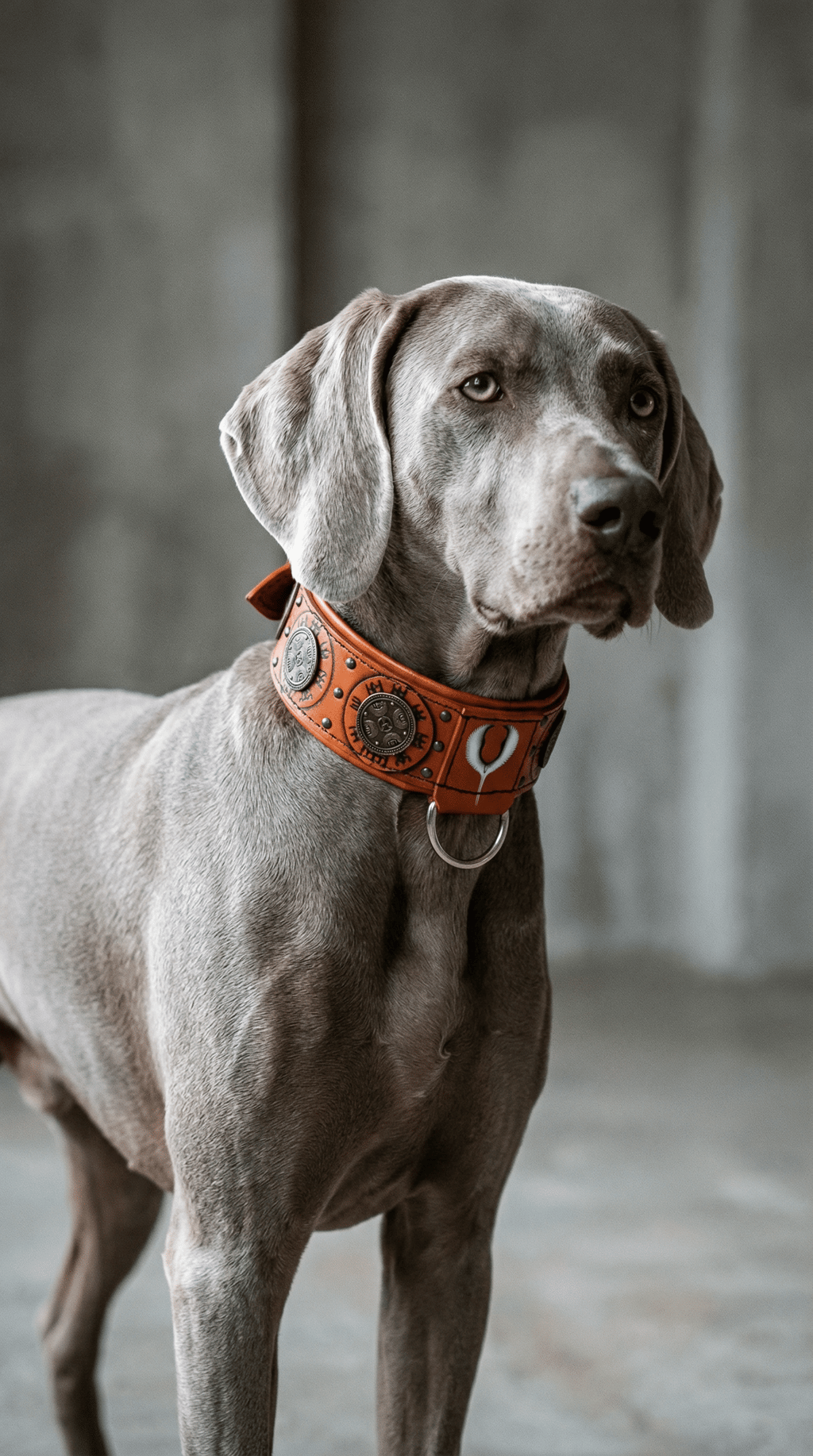 AI product shot of Valkyrie Angel of Death Wings Leather Dog Collar