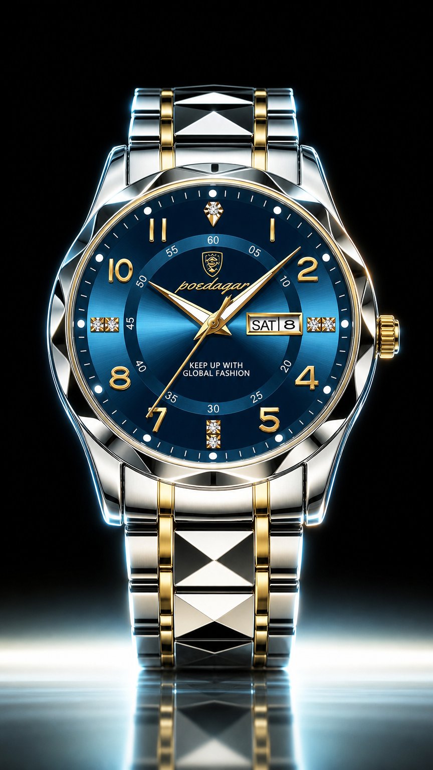 AI product shot of DM Luxus Männer Uhr Wasserdicht