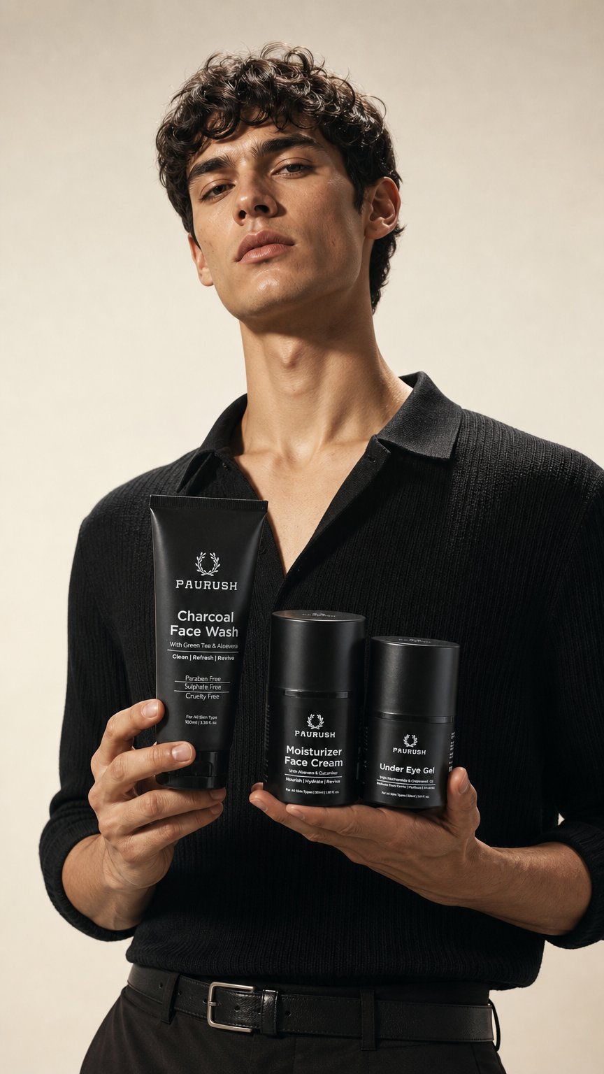 AI product shot of The Complete Routine — 3-Piece Set