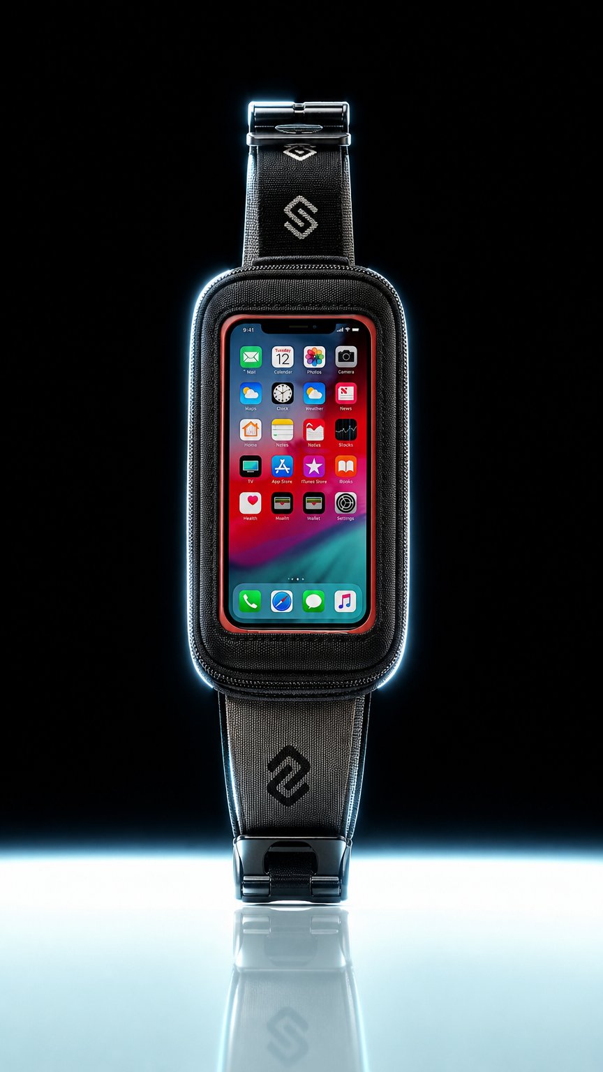 AI product shot of Kinetic K1 Running Belt | Fits Large Phones & Rugged Cases