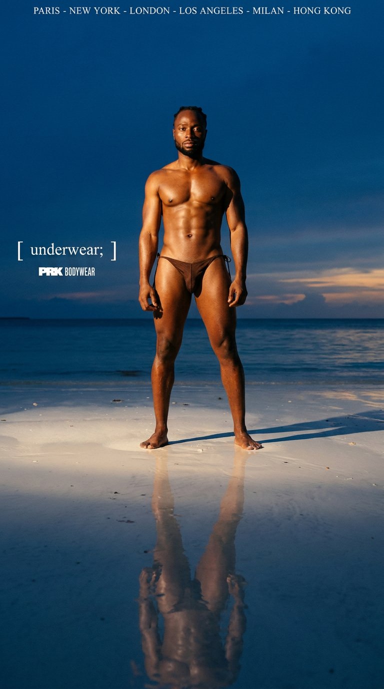 AI product shot of adjustable strap brief - deep