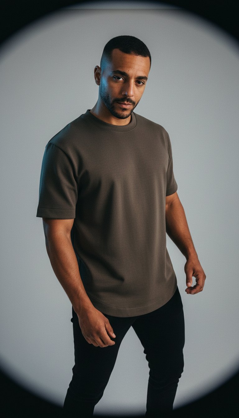 AI product shot of Relaxed Curved Strings T-shirt