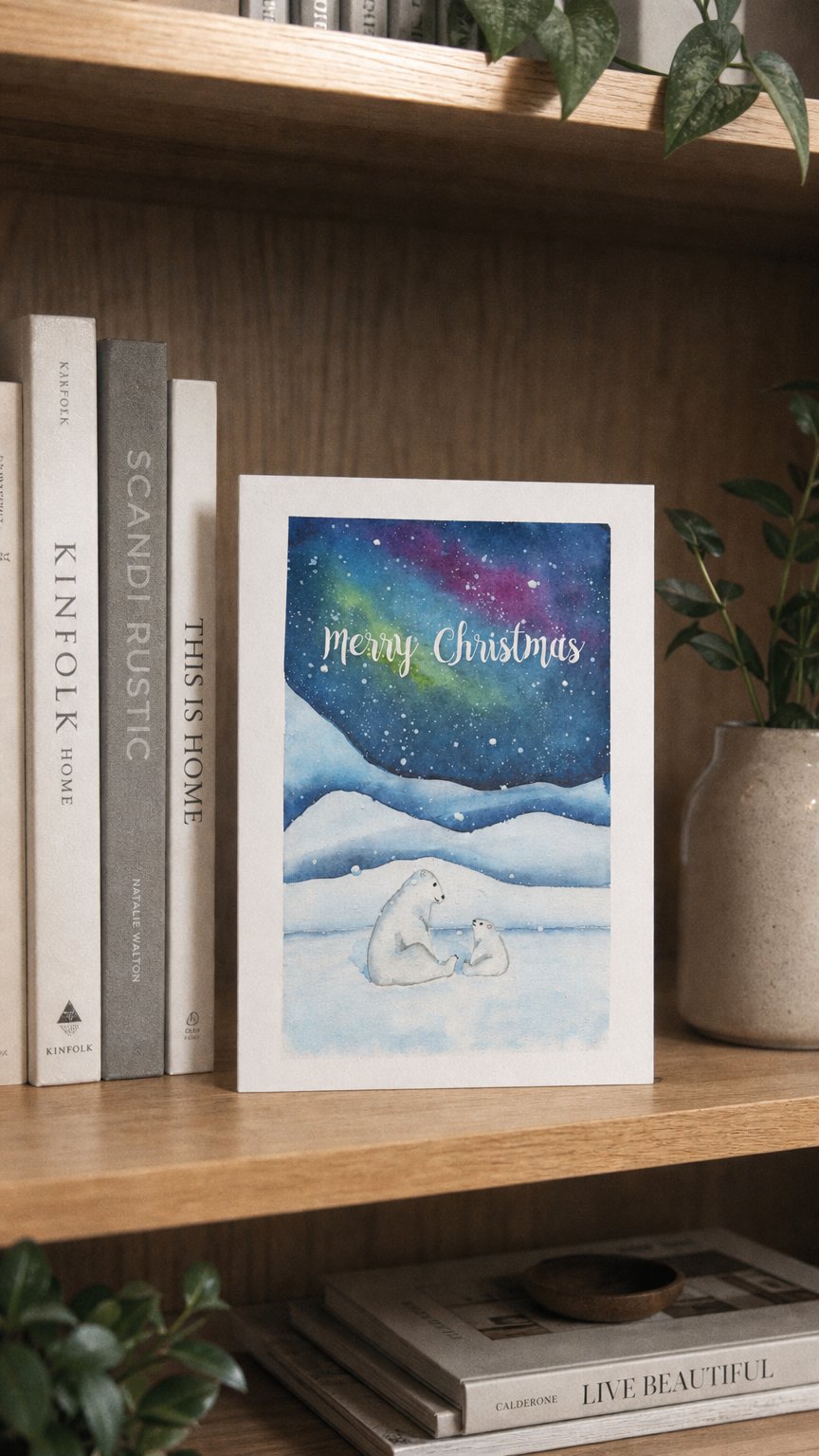 AI product shot of Polar Bears - Set of 6 - Christmas Cards