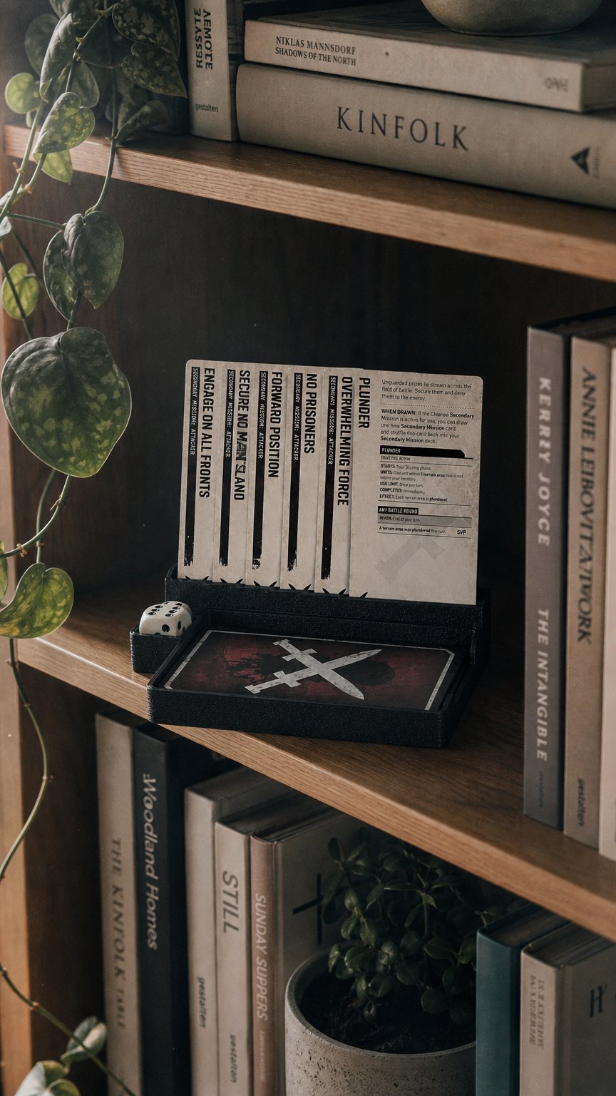 AI product shot of 11th Edition Mission Deck Card Stand & Holder