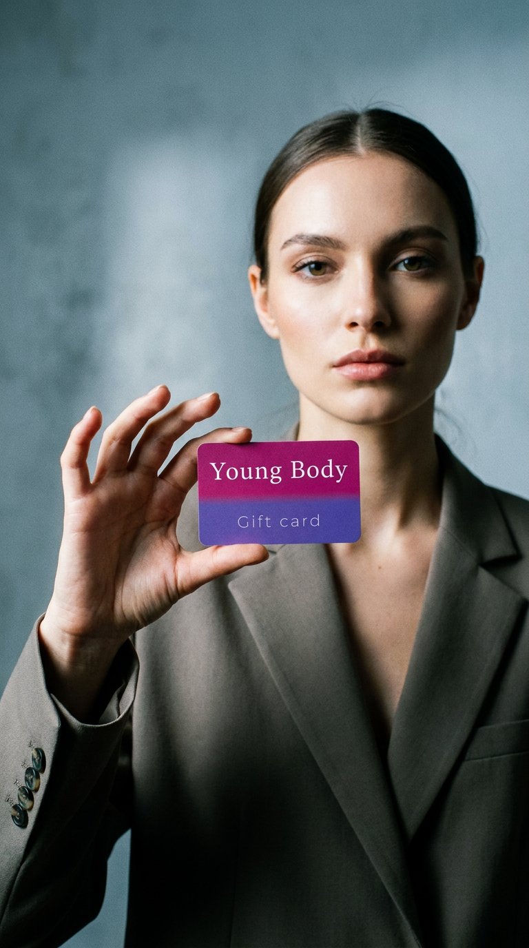AI product shot of Young Body gift card