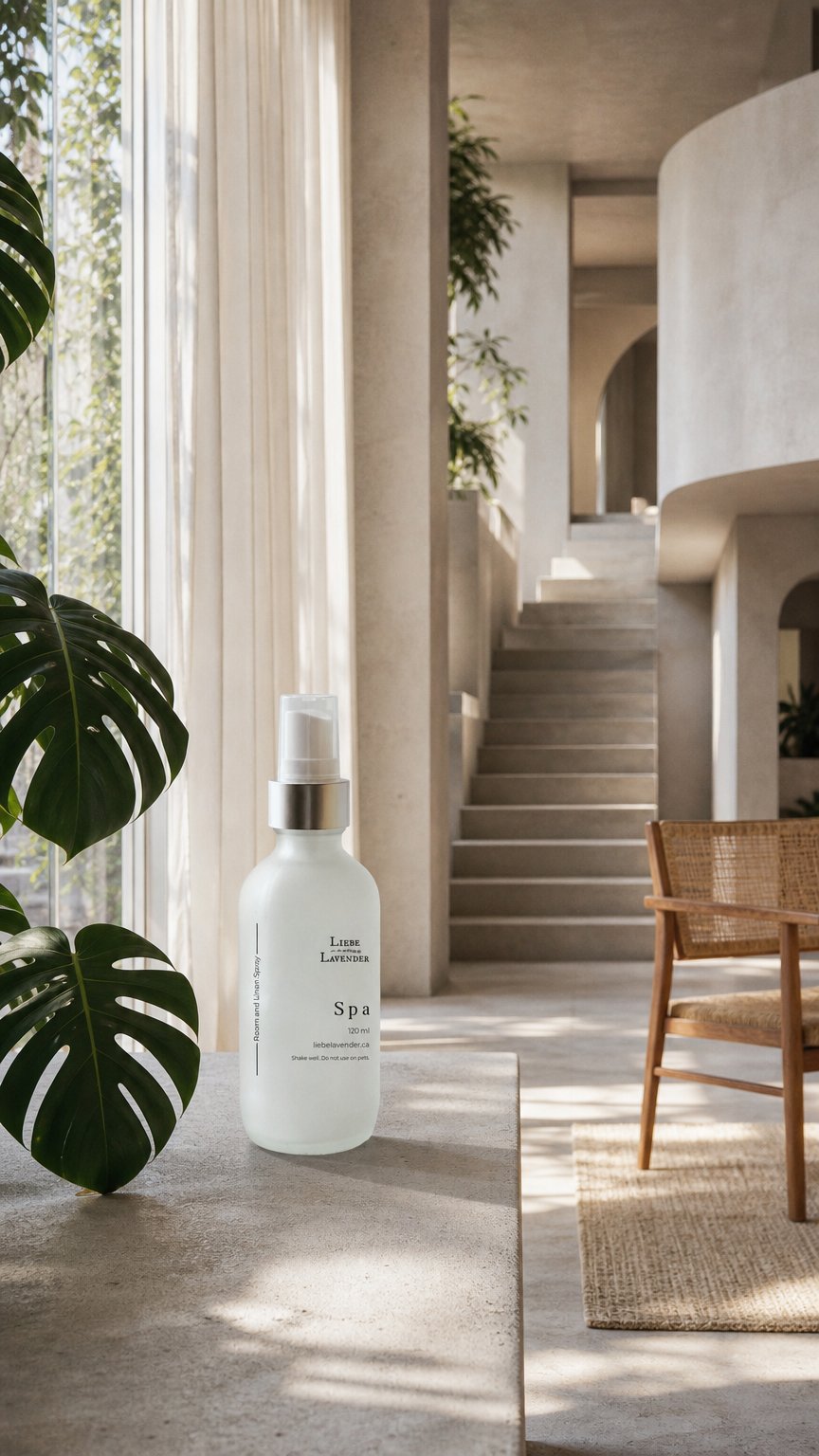AI product shot of Room and Linen Spray