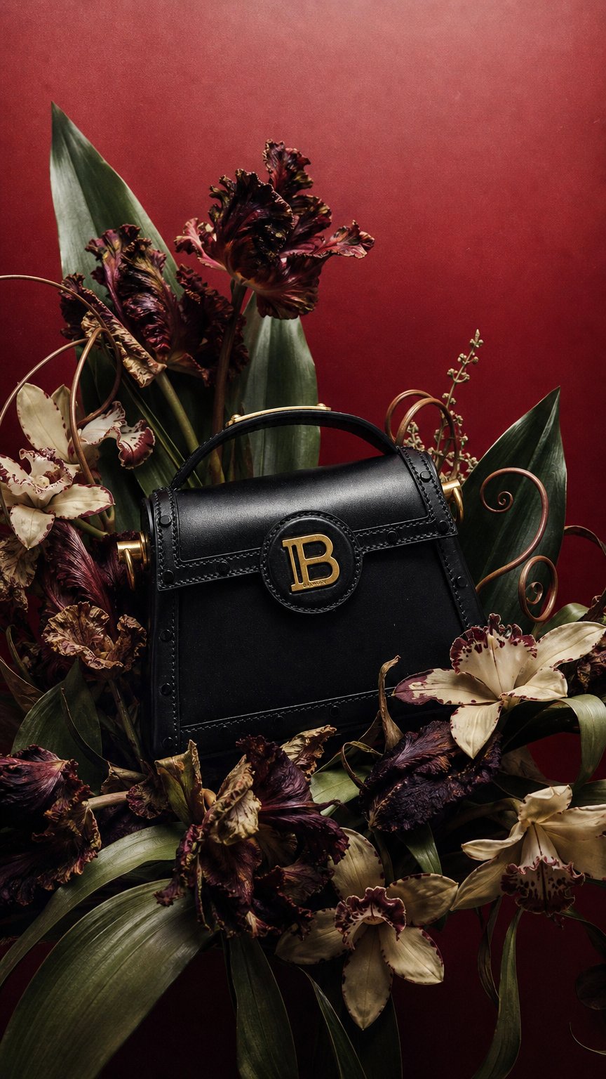 AI product shot of Black Calfskin Handbag