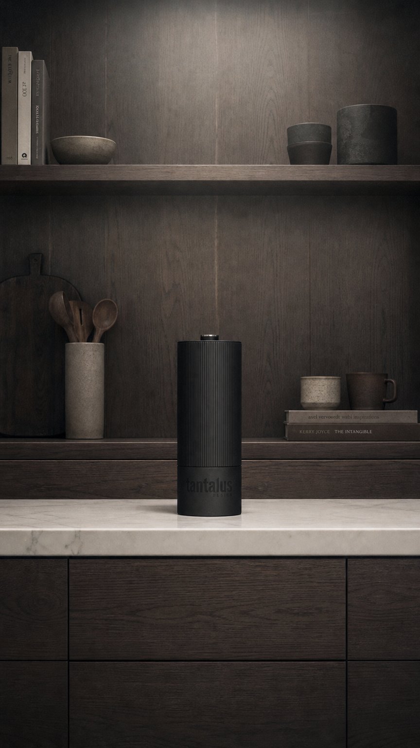 AI product shot of serratus salt & pepper mills