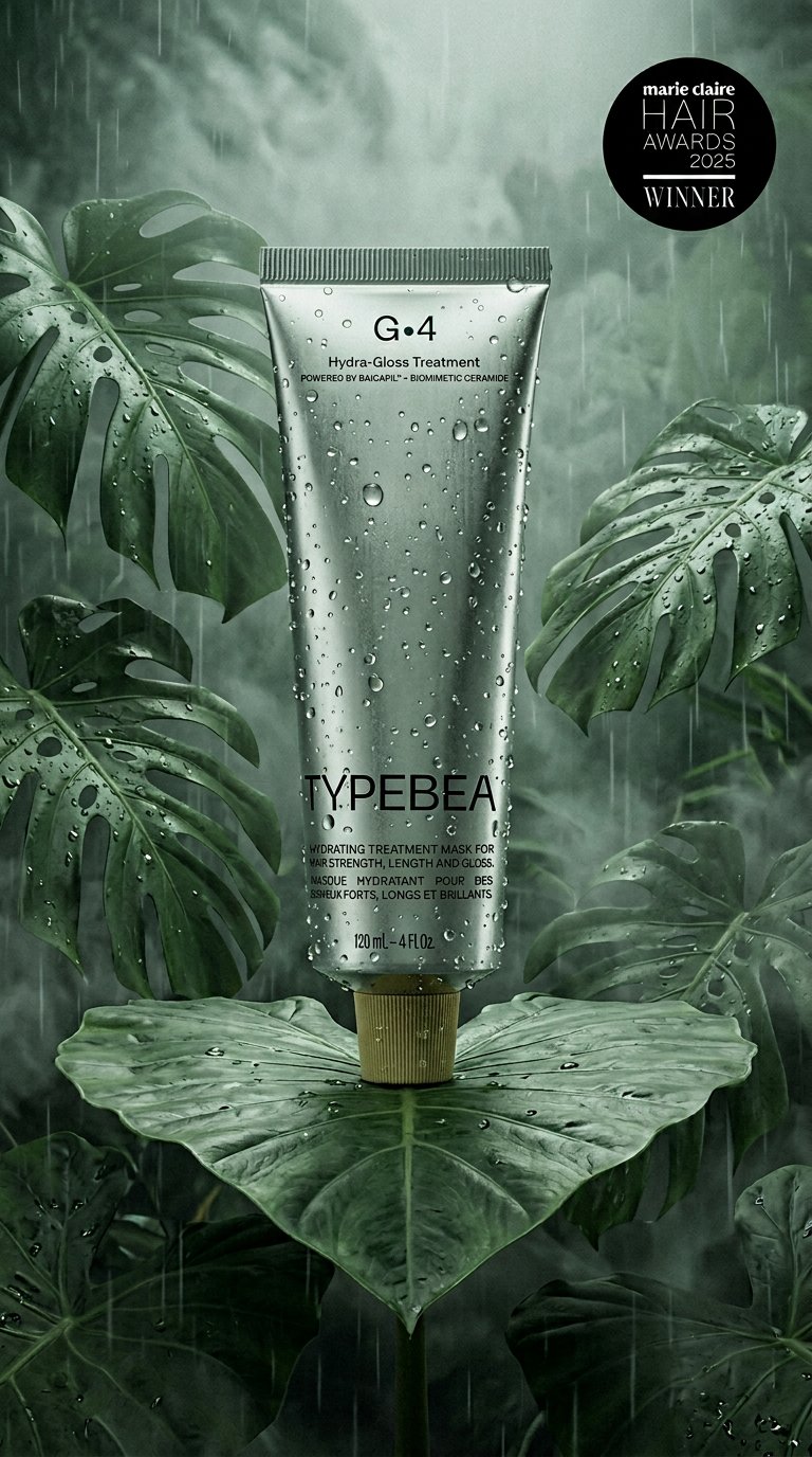 AI product shot of G•4 Hydra-Gloss Treatment Hair Mask