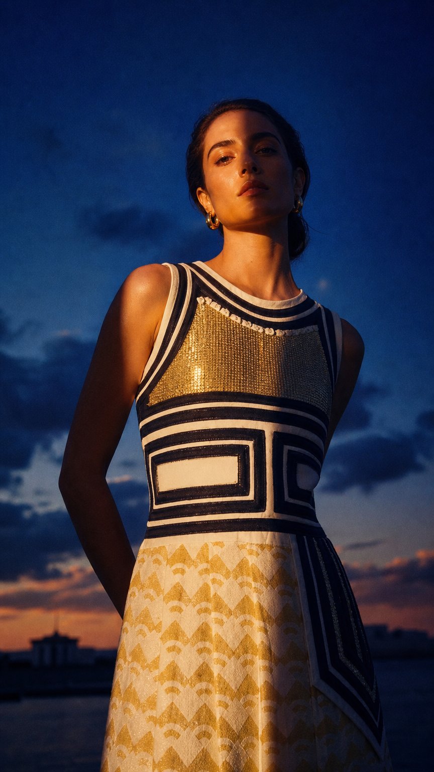 AI product shot of Sass & Bide silk dress