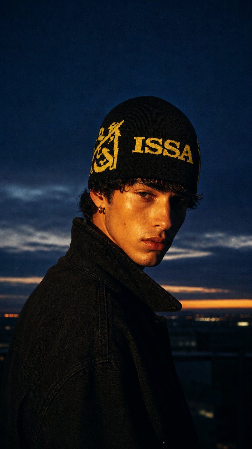 AI product shot of ISSA - ASHHA BEANIE