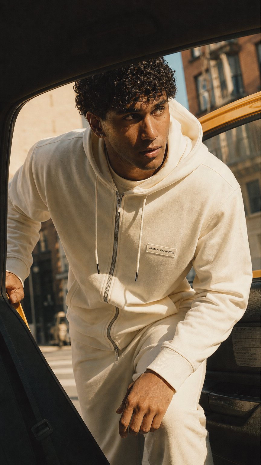 AI product shot of ARMANI EXCHANGE Zip-up sweatshirt