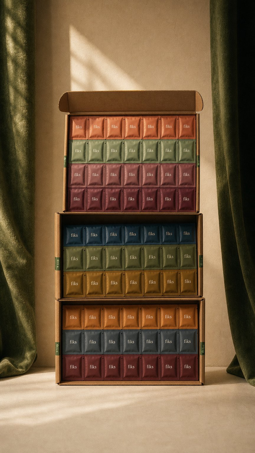 AI product shot of Fiks Health Monthly Supplement Box