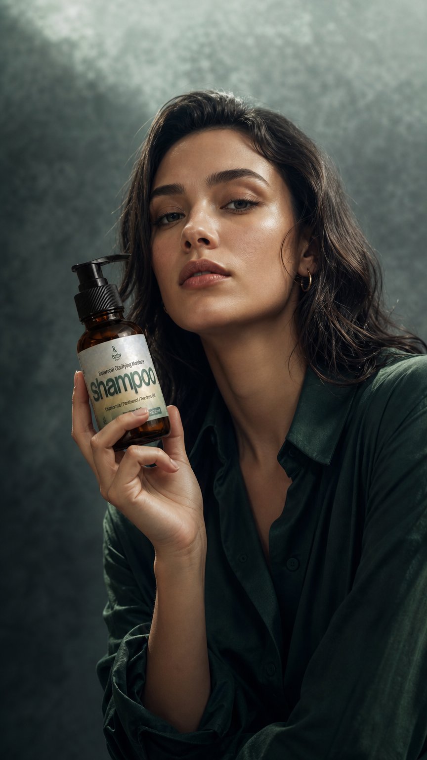 AI product shot of Botanical Clarifying Moisture Shampoo