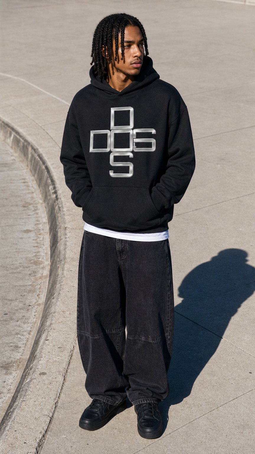 AI product shot of Don't Overthink White Hoodie