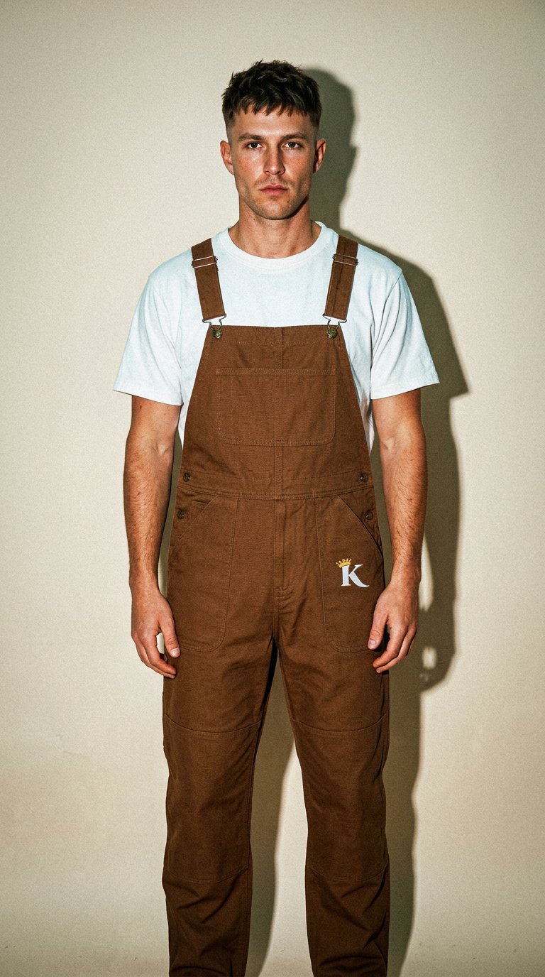 AI product shot of Heavy Duck Canvas Overalls