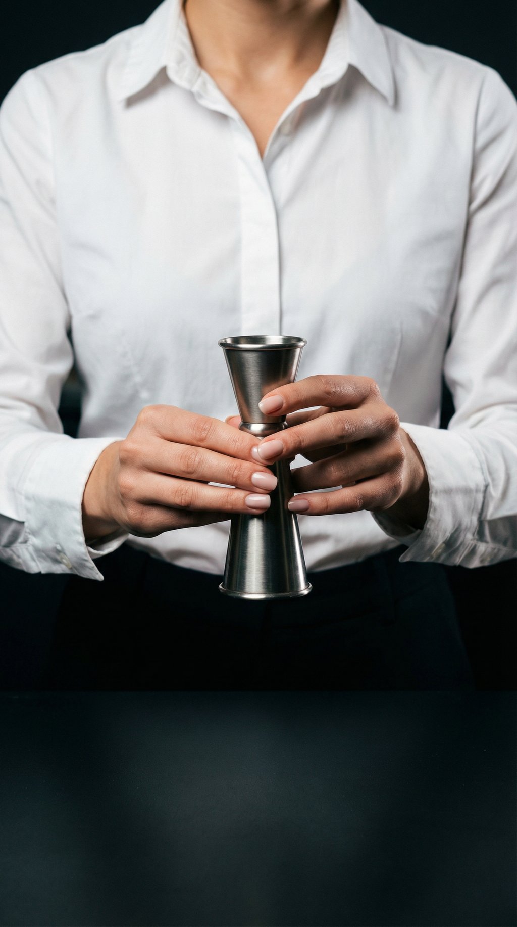 AI product shot of Japanese Jigger - Stainless
