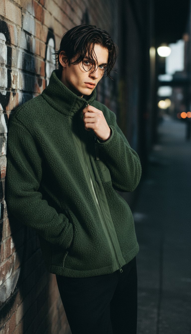 AI product shot of Minna Wool Fleece Jacket Green