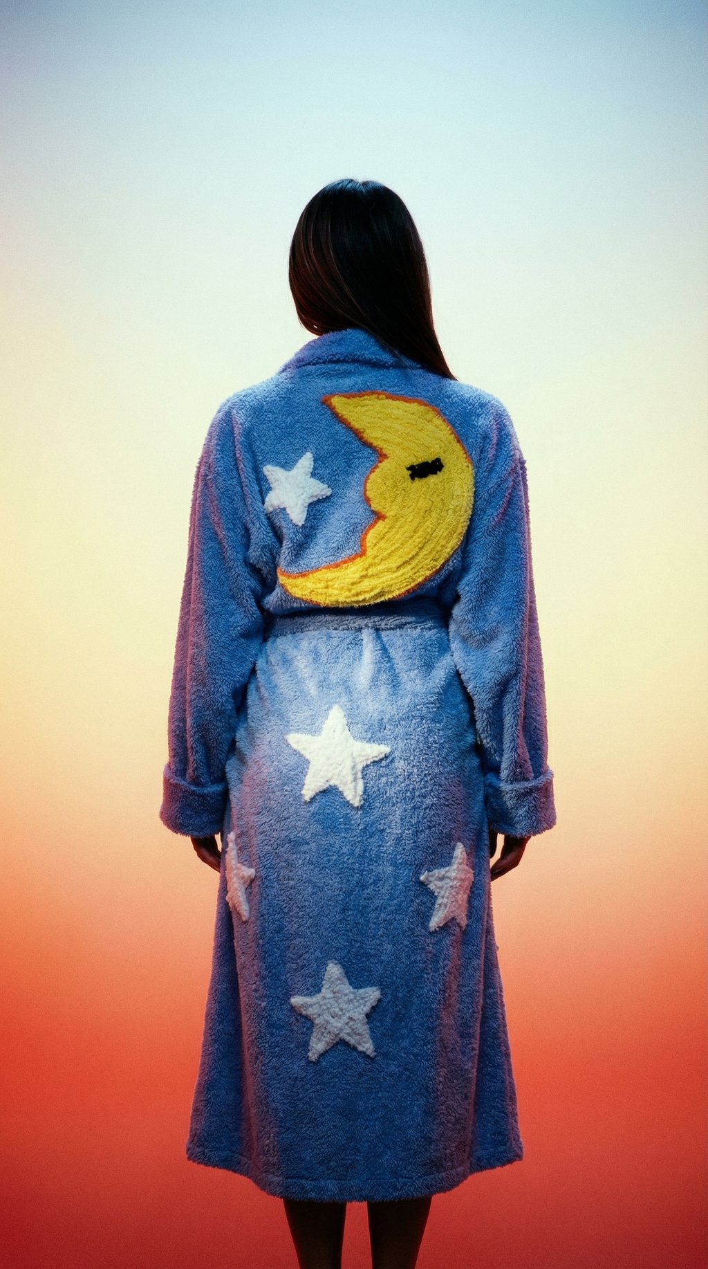 AI product shot of “Moon and Stars “ Chenille Robe 2025
