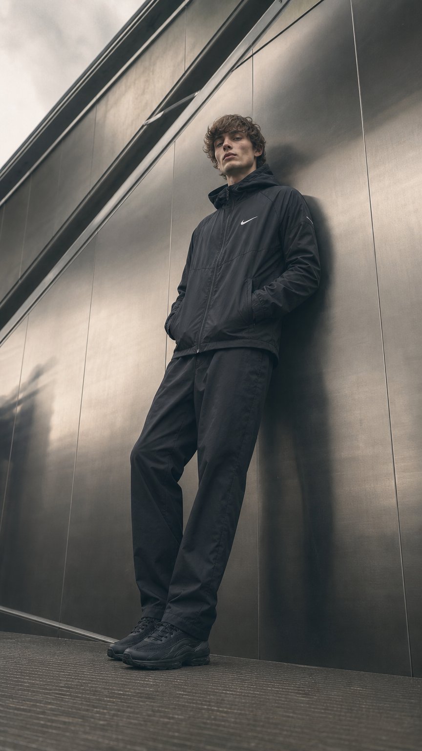 AI product shot of Nike Running Jacket Repel Miller - Black/Reflect Silver