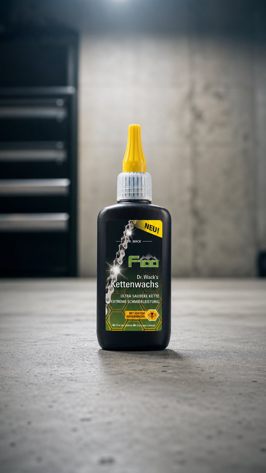 AI product shot of F100 Dr. Wack's Kettenwachs - NEU!