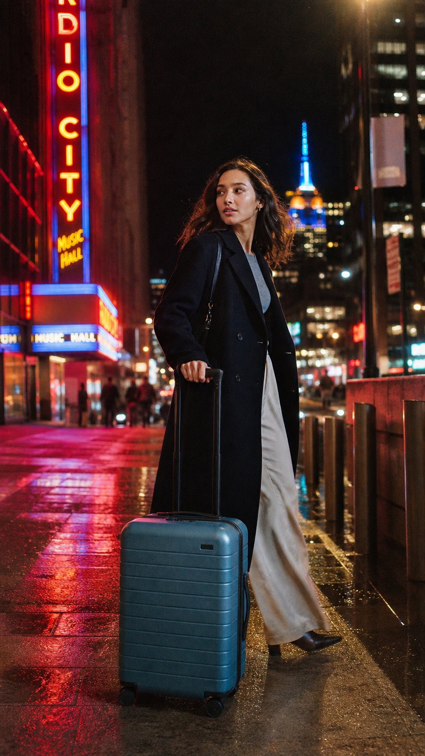 AI product shot of The Bigger Carry-On in Coast Blue