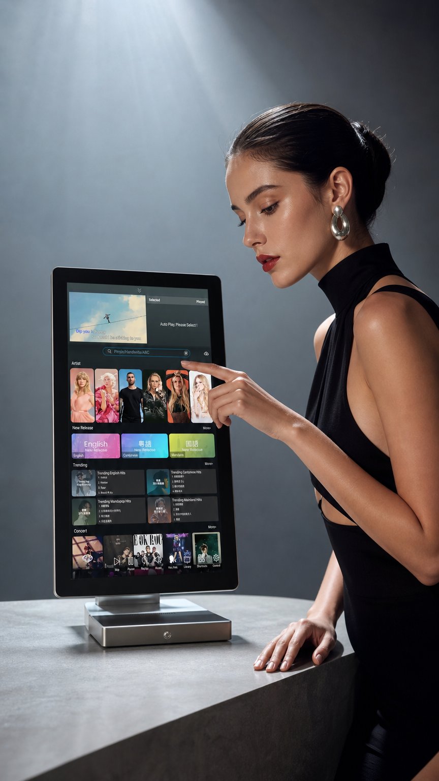 AI product shot of 21.5 Touch Monitor for ISEE Media Player