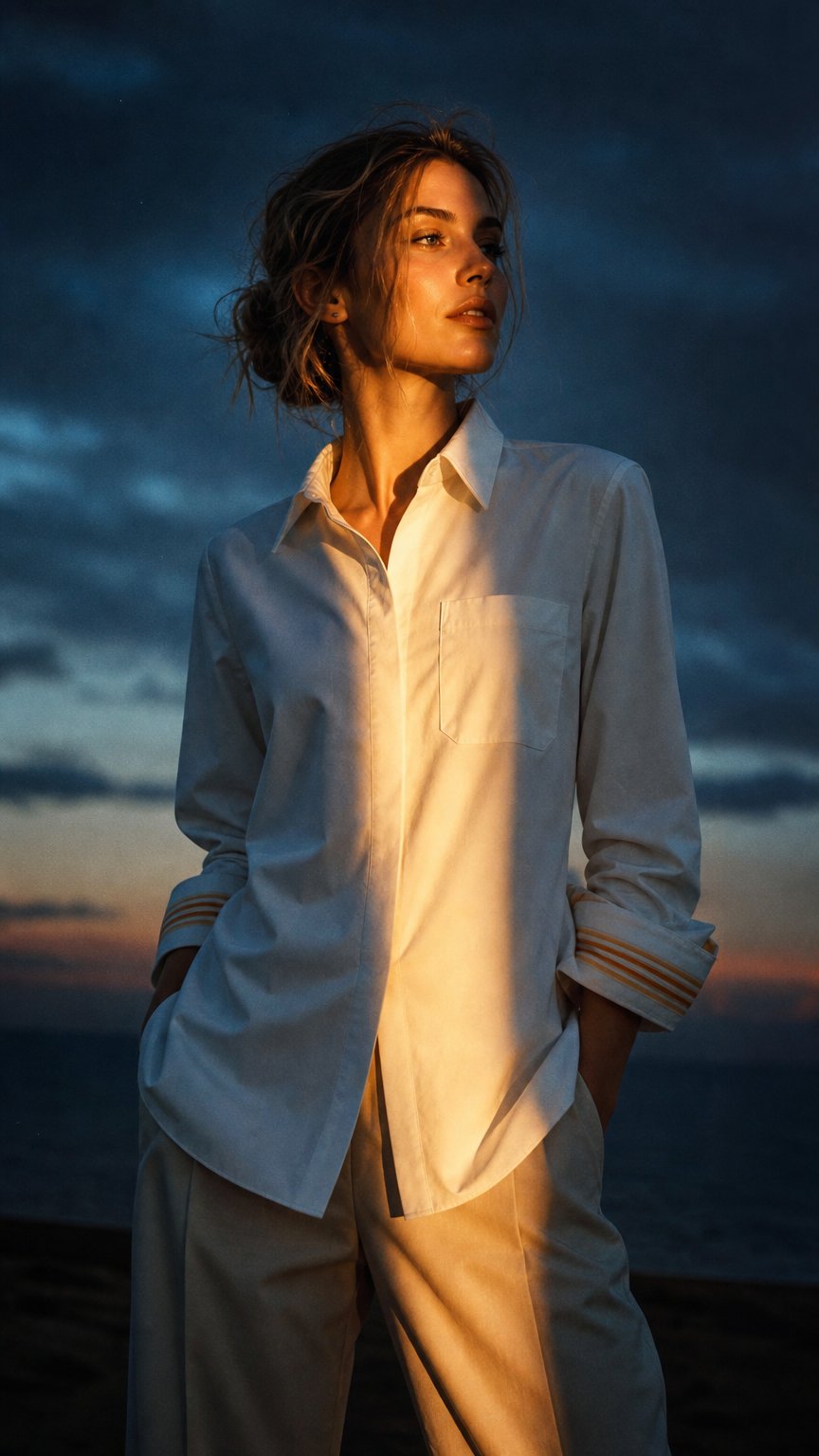 AI product shot of Oversized Button Down in Ultrafine Cotton Poplin