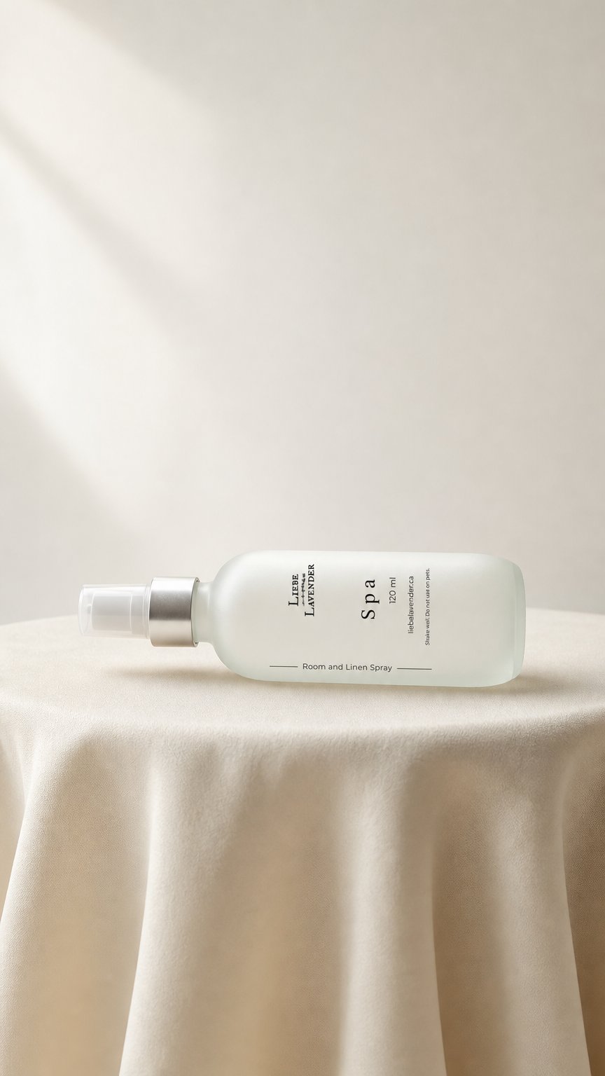 AI product shot of Room and Linen Spray