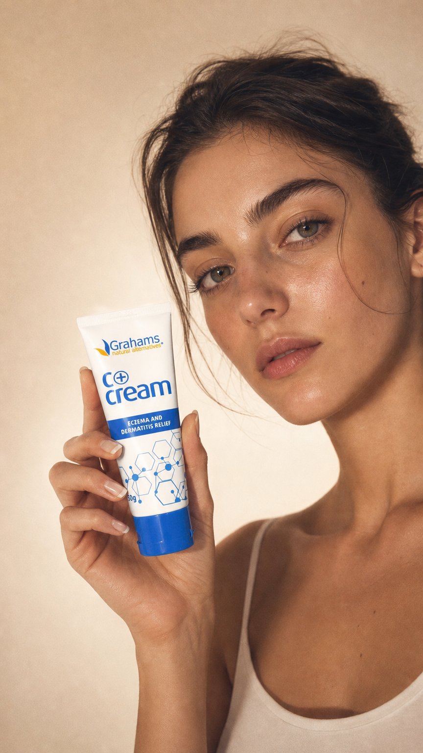 AI product shot of C+ Eczema & Dermatitis Cream