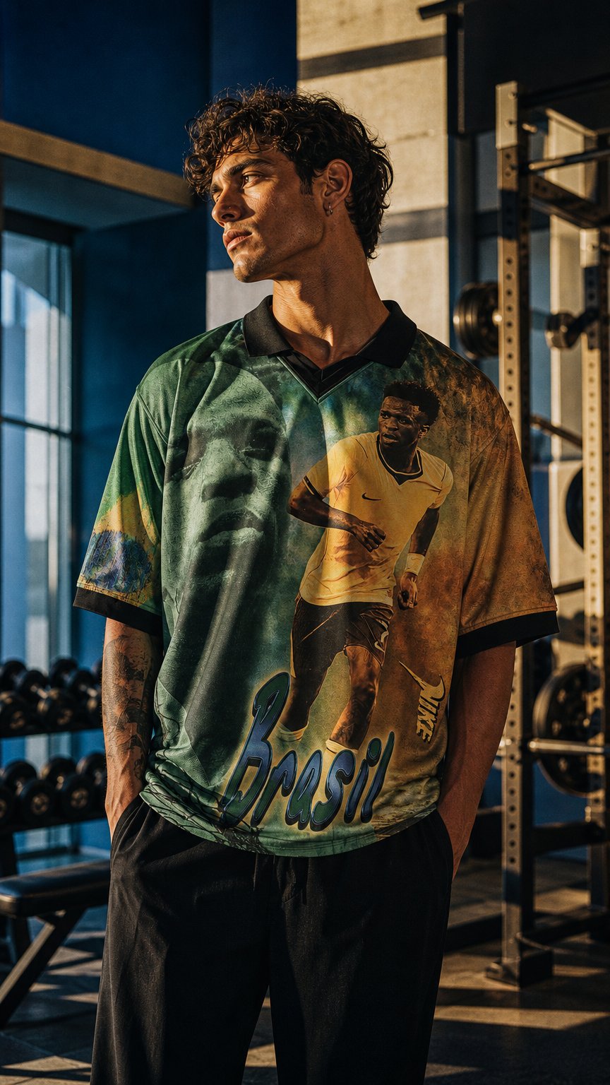 AI product shot of CJ X NIKE ATHLETES SERIES: RETRO JERSEY (VINI JR.)