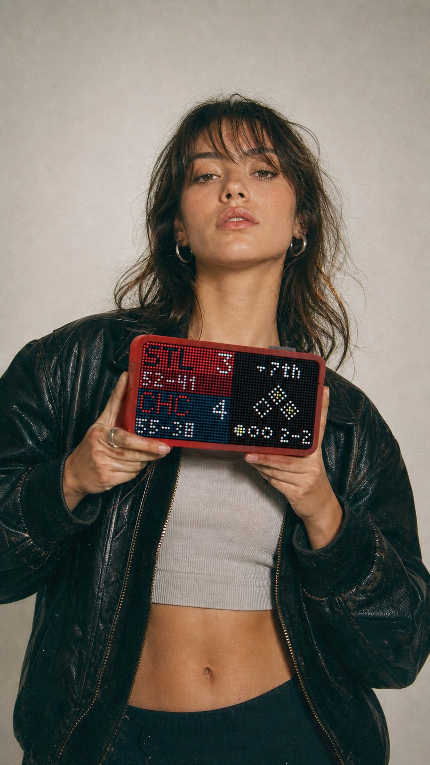 AI product shot of Marquee — the retro smart display