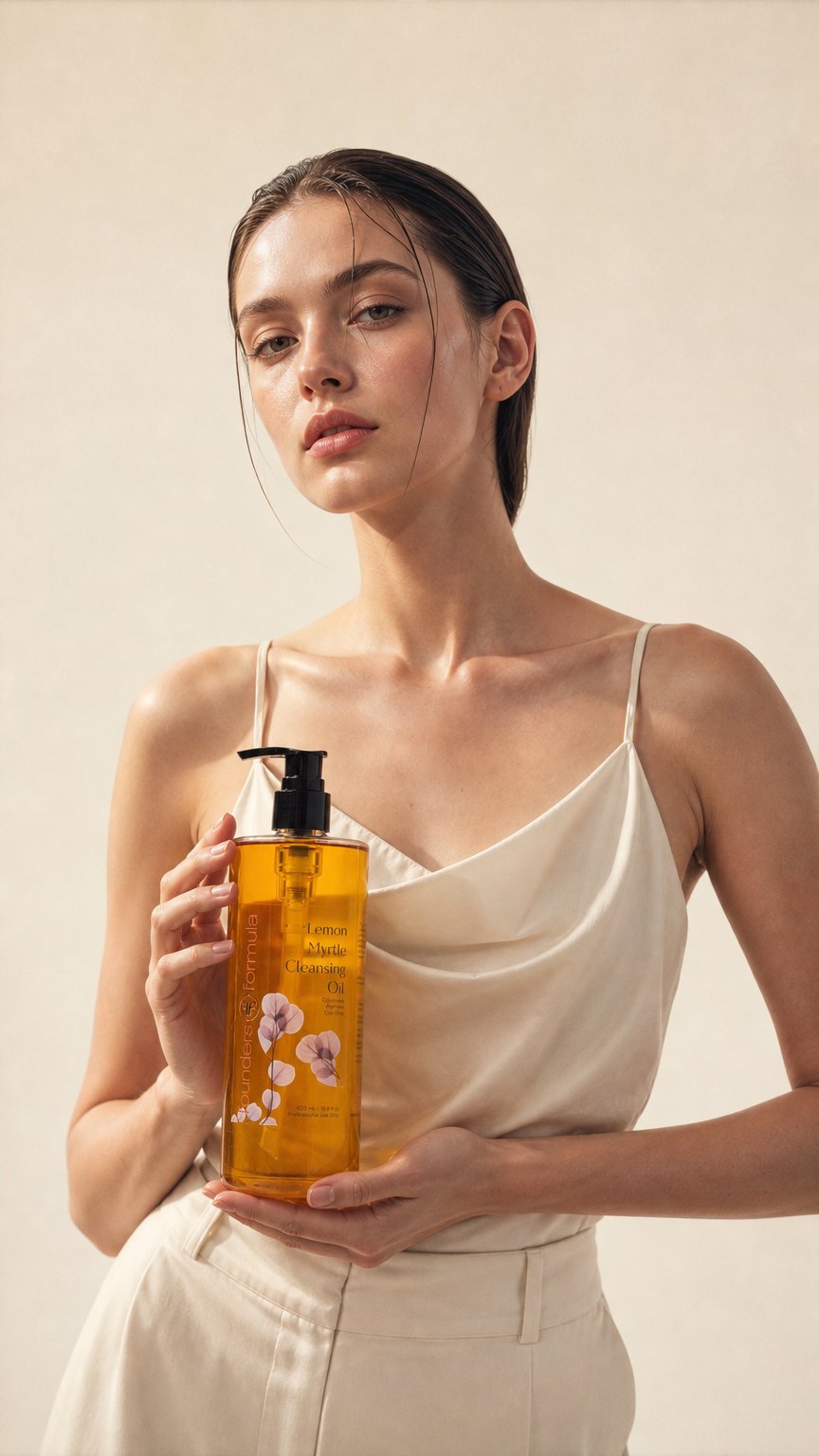 AI product shot of Lemon Myrtle Cleansing Oil 500mL (Salon Only)