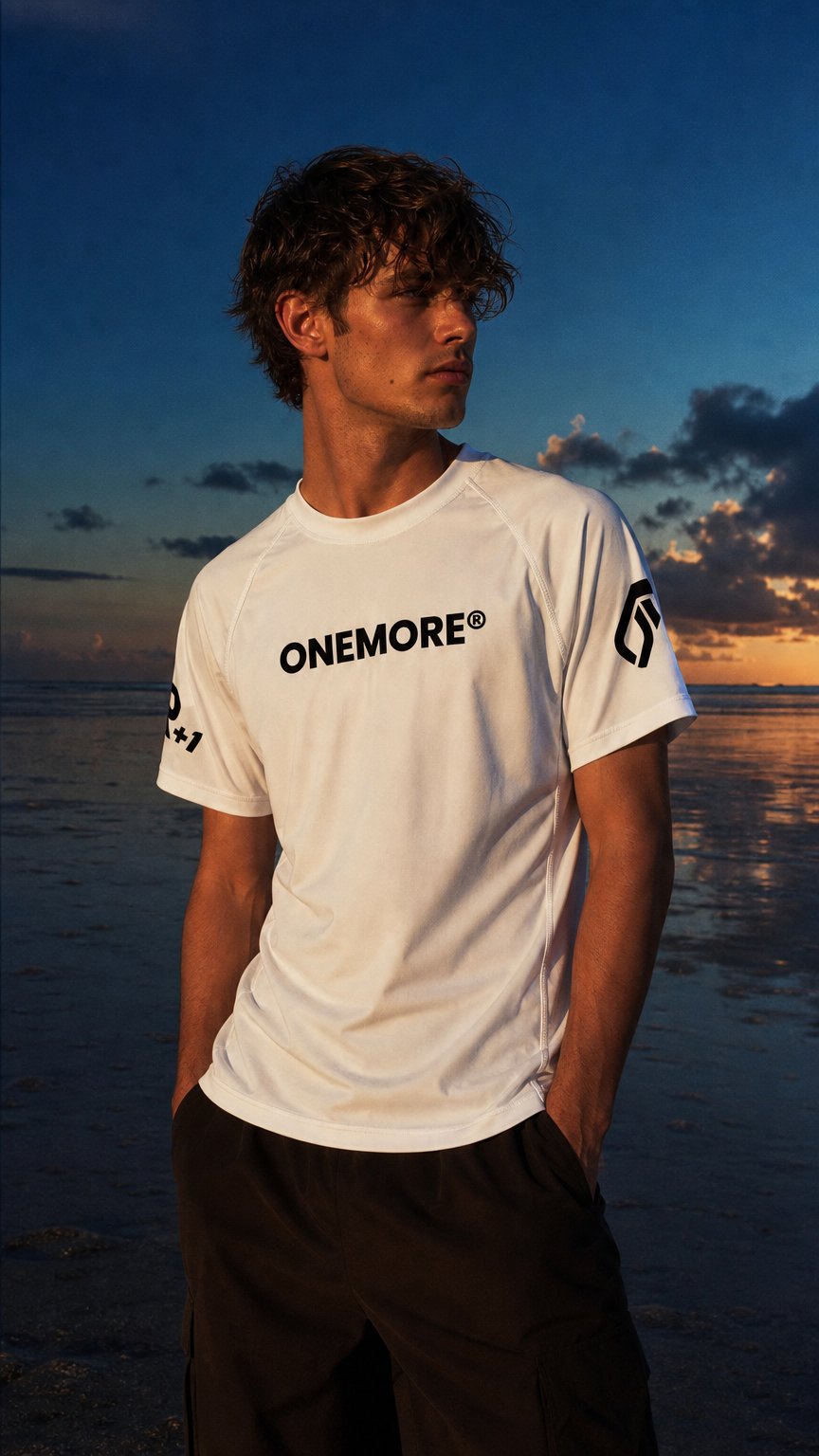AI product shot of WHITE ONEMORE OG COMPRESSION