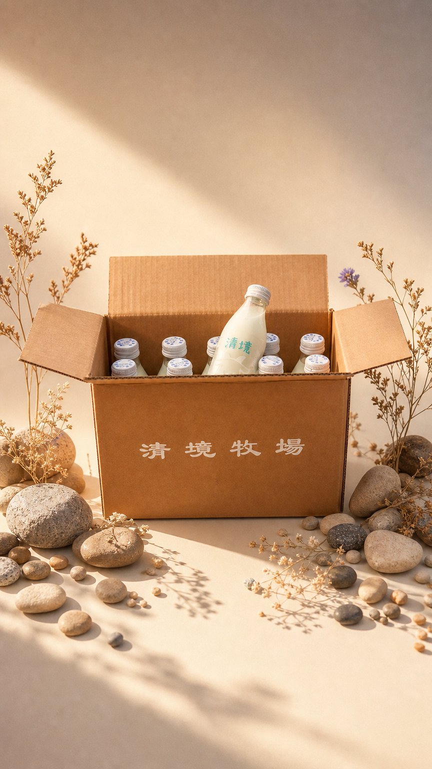 AI product shot of 清境嚴選鮮羊乳箱 15入