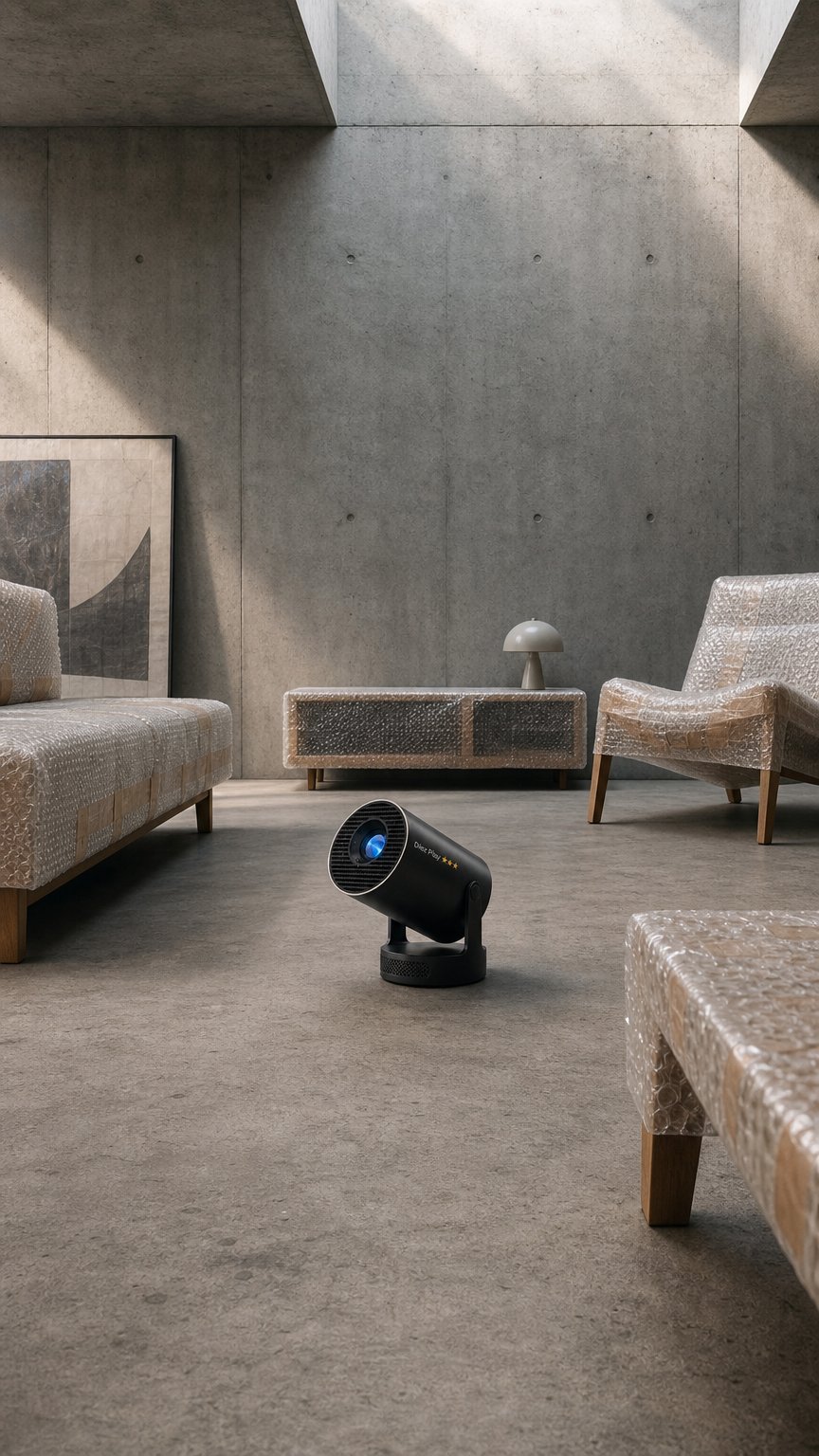 AI product shot of DiézPlay™ Proyector Portátil 4K