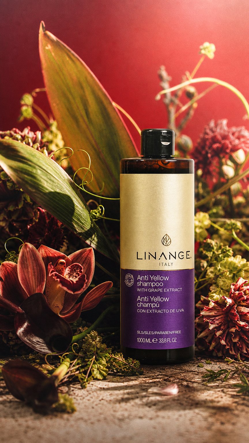 AI product shot of Anti Yellow Shampoo